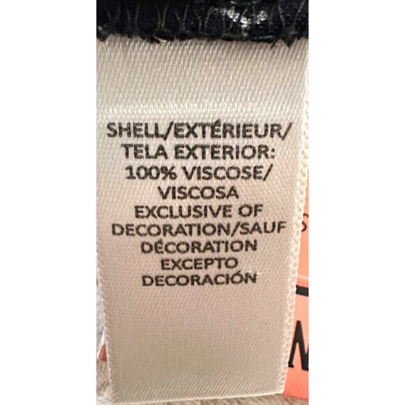 Loft Black, White Printed Sleeveless Pom Pom Trim Swing Tank Top V Neck Boho XSP - Picture 9 of 12